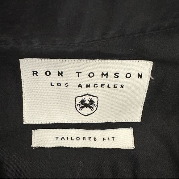 RON TOMSON FLAGSHIP BLACK TUXEDO SHIRT SIZE MEDIUM - Picture 13 of 16